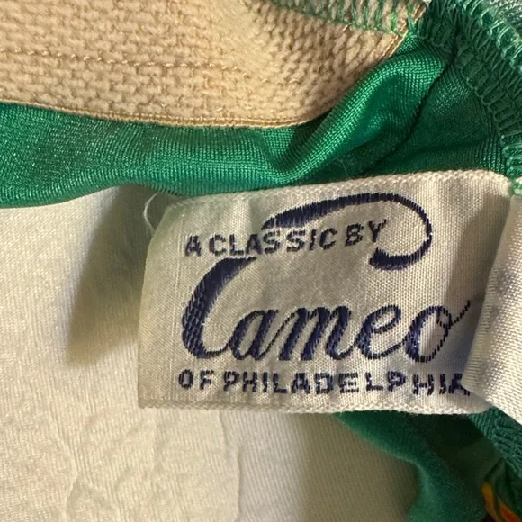 Vintage Vibrant Green and Orange Swimsuit - Picture 3 of 4